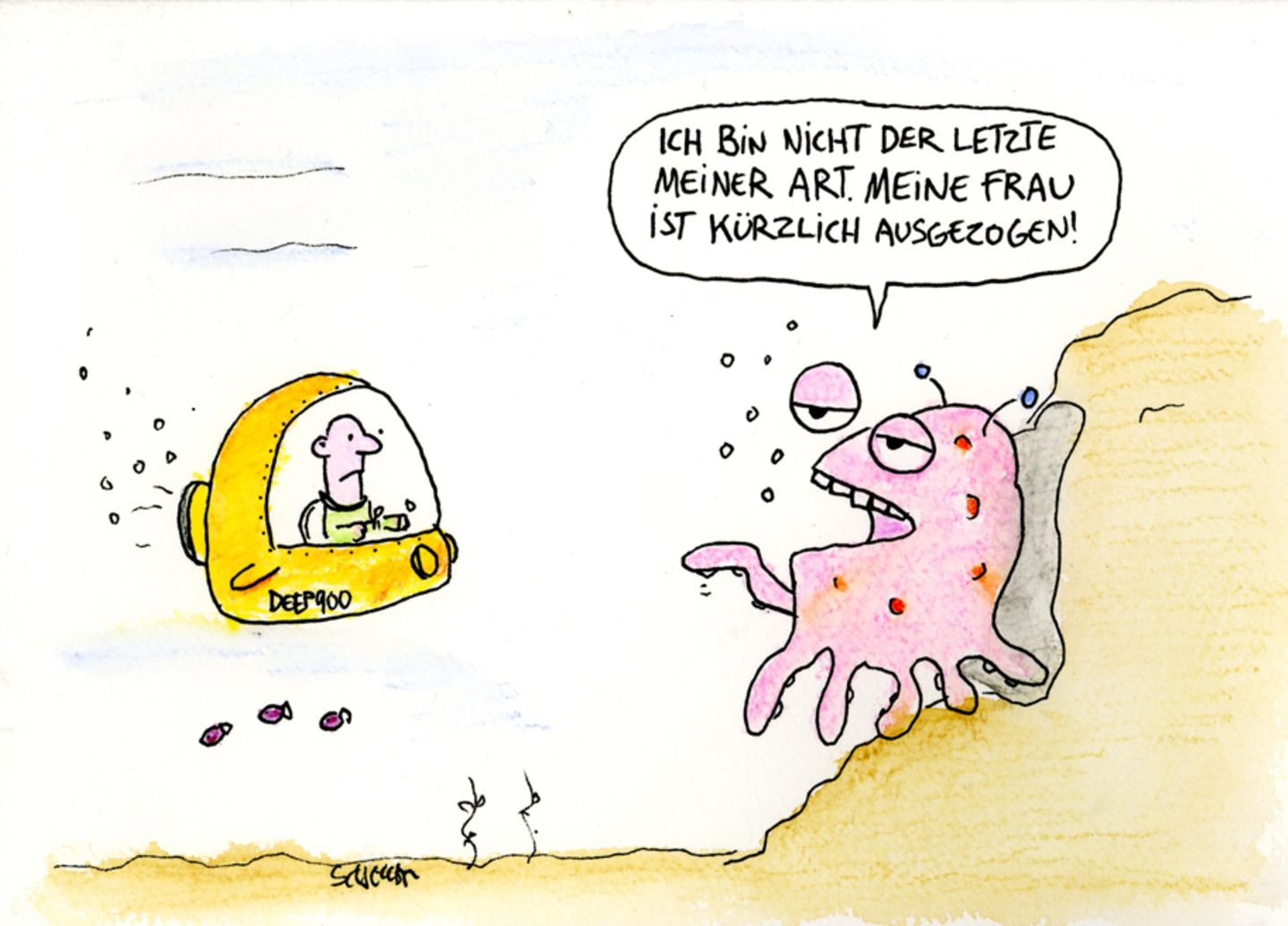 Cartoons von Tobias Schülert: Klimawandel - So schlecht geht es Frau Holle