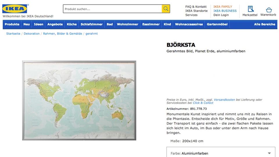 Ikea vergisst Neuseeland auf Björksta-Karte Ikea vergisst Neuseeland auf Björksta-Karte