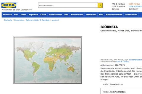 Ikea vergisst Neuseeland auf Björksta-Karte