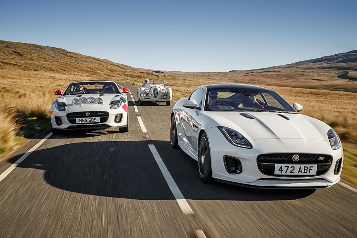 Jaguar XK120, F-Type Rallye Car und F-Type Chequered Flag