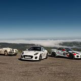 Familientreffen: Jaguar XK120, F-Type Rallye Car und F-Type Chequered Flag