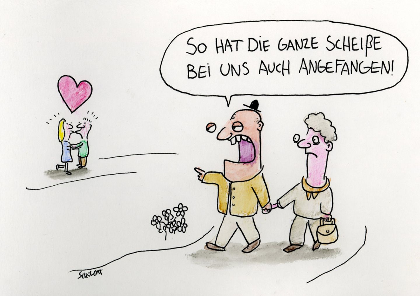 Liebe und Beziehungen: "Bringt doch nichts, seinen Liebeskummer zu ertränken": Cartoons zum Valentinstag