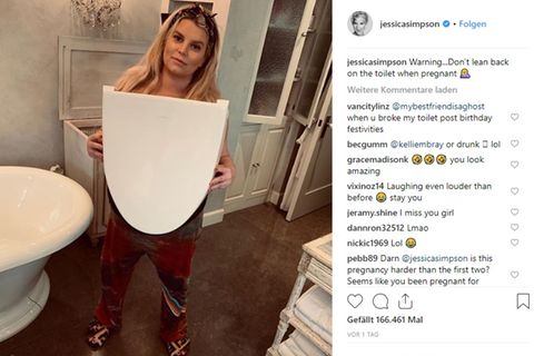 Ihre Toilette brach unter dem Gewicht der schwangeren Jessica Simpson zusammen
