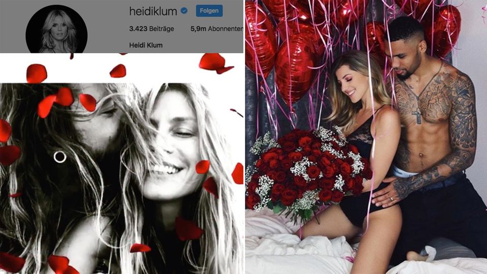 Heidi Klum, Jessica Alba und Co.: Das posten die Stars zum Valentinstag – Kitsch und nackte Haut