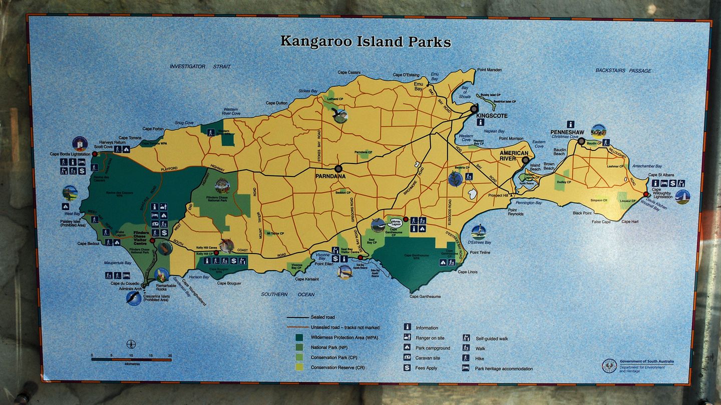 Kangaroo Island ist ungefähr vier Mal größer als Rügen