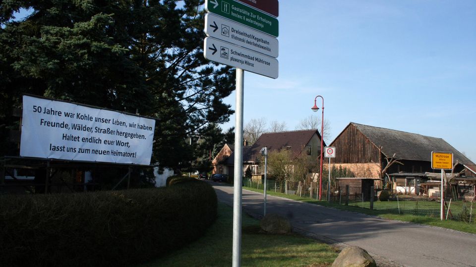 Mühlrose: Schild Mühlrose: Schild