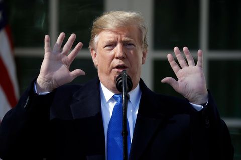 US-Präsident Donald Trump kündigt an, den Notstand auszurufen, um die Mauer an der Grenze zu Mexiko zu finanzieren