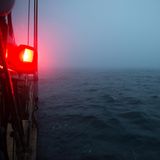 Im dichten Nebel bei Windstärke 2–3 kurz vor Schottland