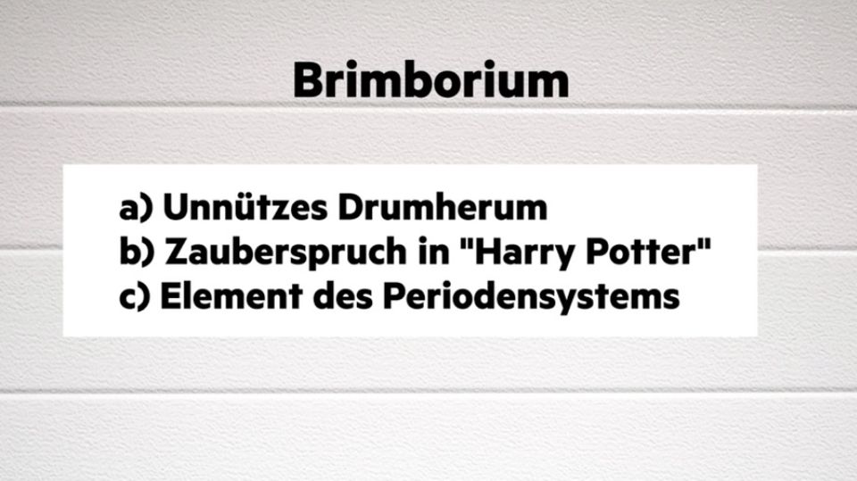 Ein Rätsel um das Wort "Brimborium". Ein Rätsel um das Wort "Brimborium".