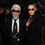 Karl Lagerfeld mit Bella Hadid