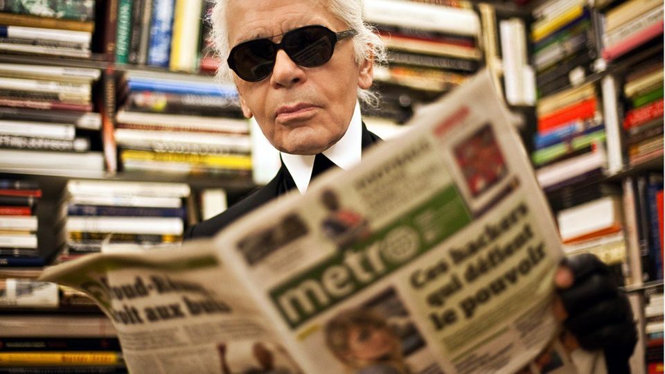 Lagerfeld las täglich rund 20 Zeitungen, zählte viele Journalisten zu seinen Freunden