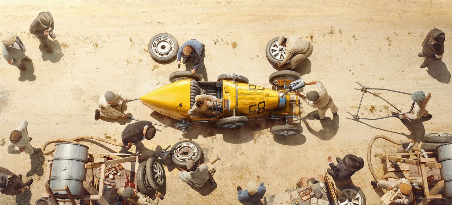 6. Mai. 1928. Cera, Sizilien. Die Targa Florio mit einem Bugatti 35B.