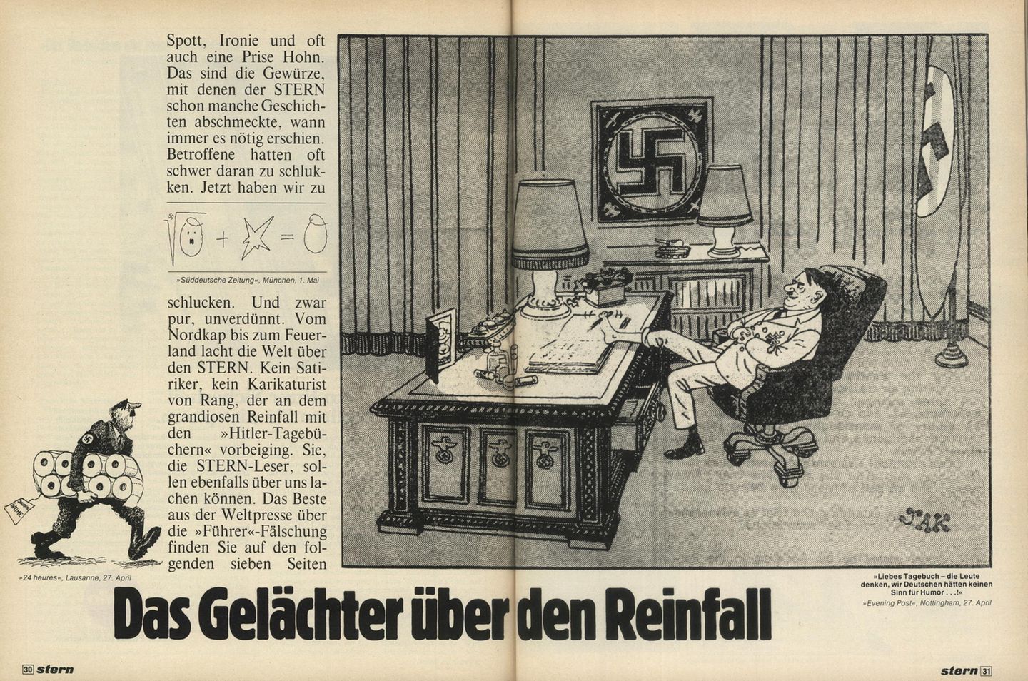 Original-Artikel aus stern 22/1983: Das Gelächter über den Reinfall
