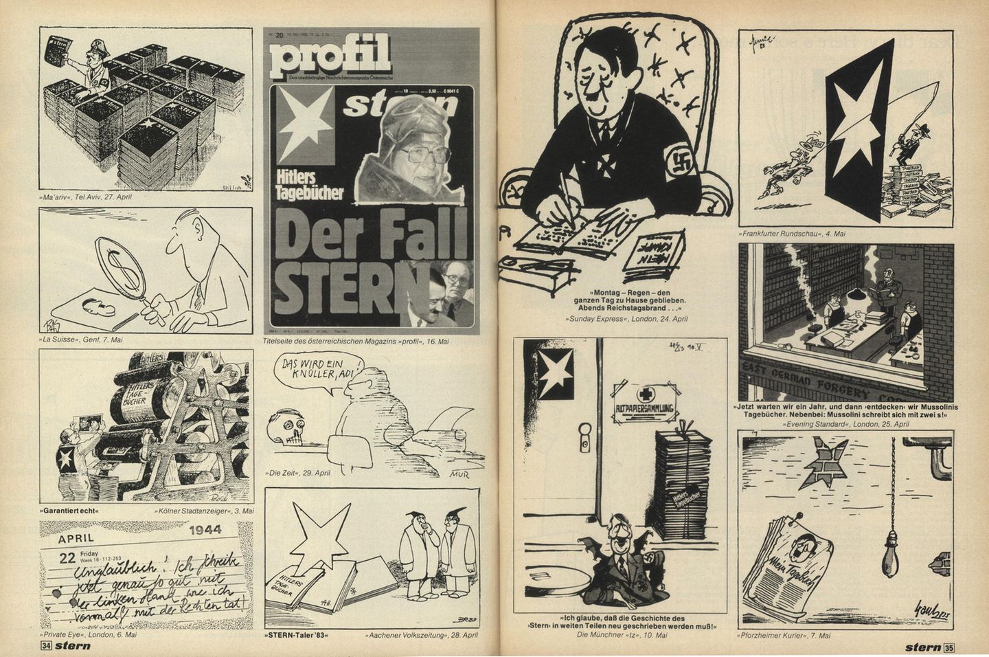 Original-Artikel aus stern 22/1983: Das Gelächter über den Reinfall
