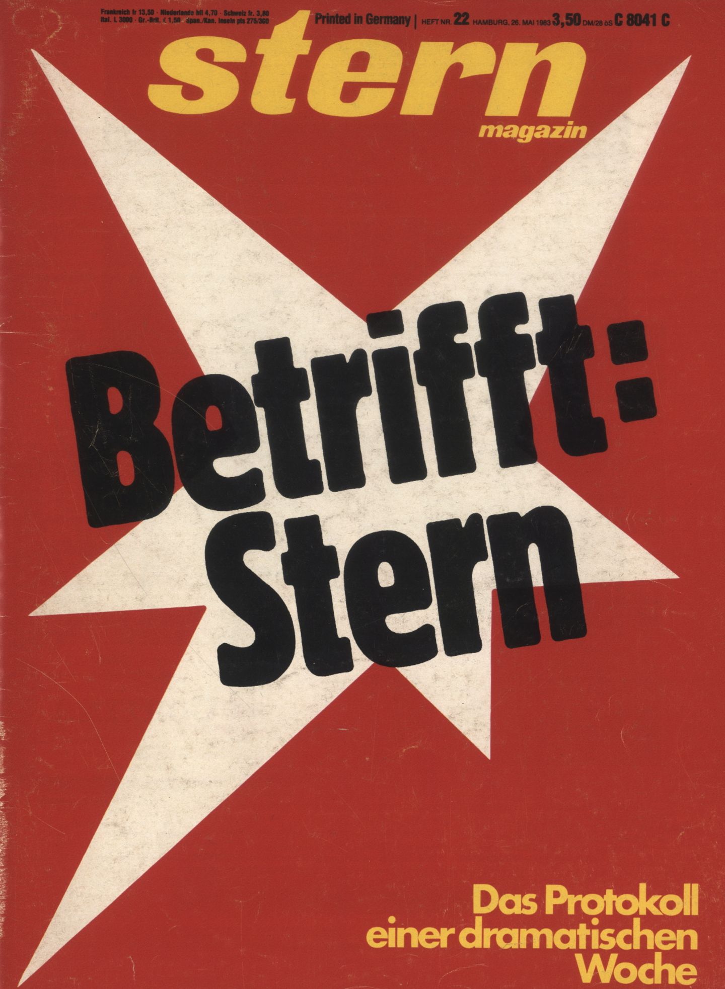 Cover des stern 22/1983 (erschienen am 26. Mai 1983)