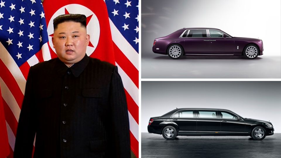 Kim Jong Und un zwei Autos von Mercedes-Benz und Rolls-Royce