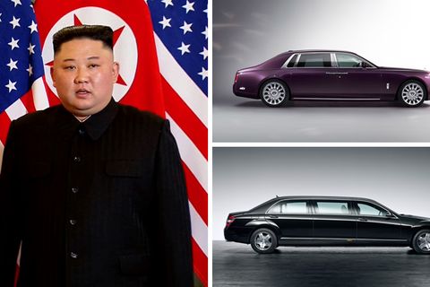 Kim Jong Und un zwei Autos von Mercedes-Benz und Rolls-Royce