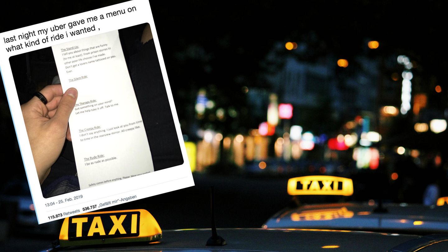 Twitter: Taxifahrt nach Menü