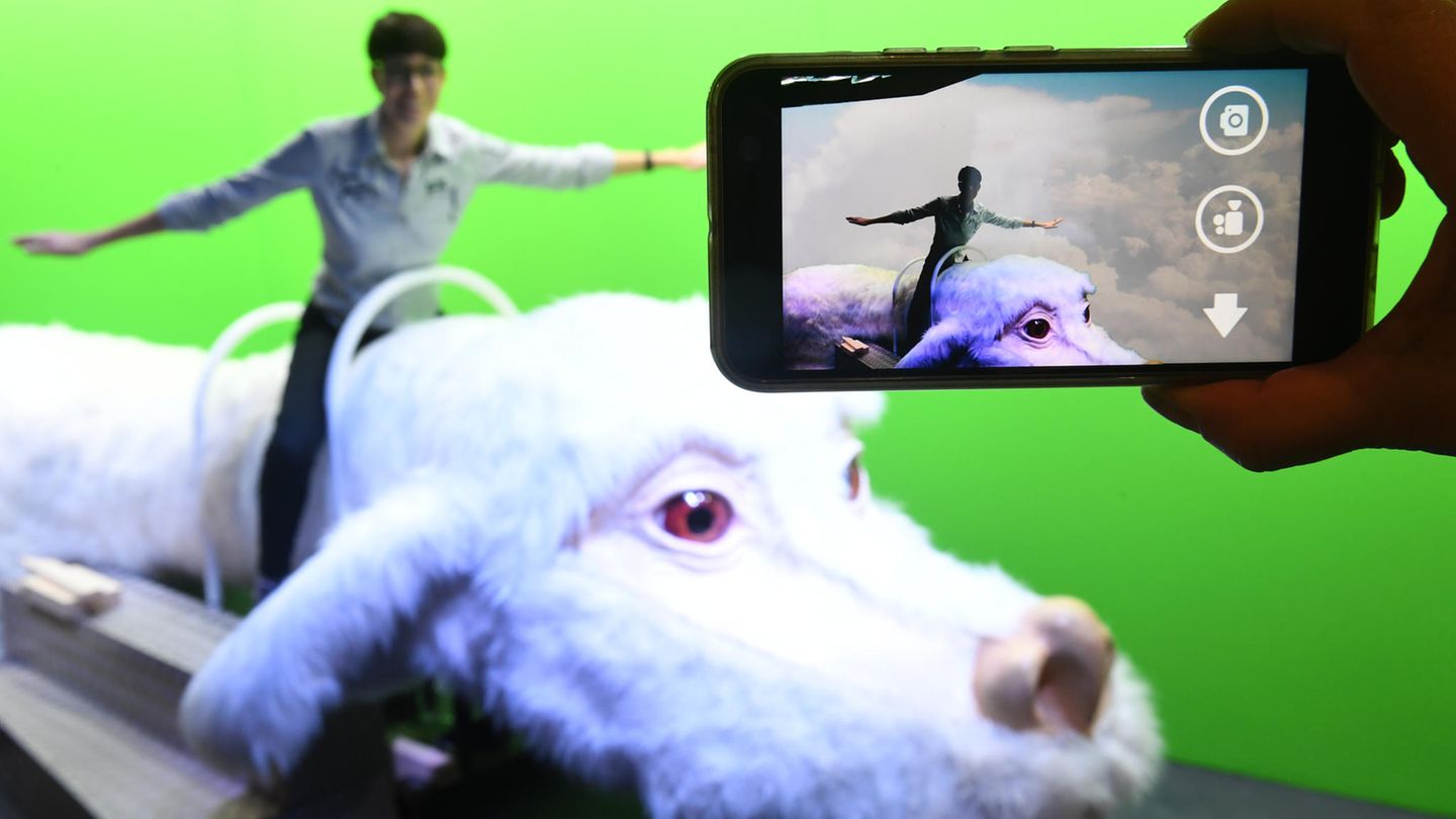 Ein Filmdreh vor Greenscreen