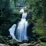 Triberger Wasserfälle, Schwarzwald, Baden-Württemberg  Mit rund 163 Meter Fallhöhe sind die Triberger Wasserfälle eines der bekanntesten Naturschauspiele Deutschlands. Entlang der Wasserfälle erstrecken sich Wanderwege und zwei Brücken. Über fünf Zugänge kann man die Wasserfälle erreichen. Besonders eindrucksvoll sind die Wasserfälle, wenn sie vereist sind.