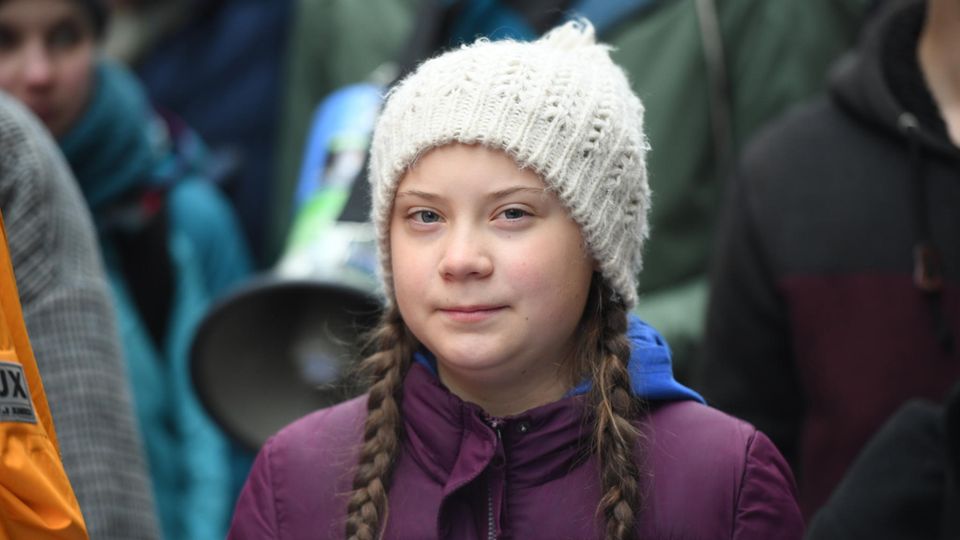 Klimaaktivistin Greta Thunberg bei der Kundgebung in Hamburg
