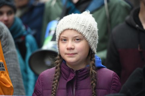 Klimaaktivistin Greta Thunberg bei der Kundgebung in Hamburg