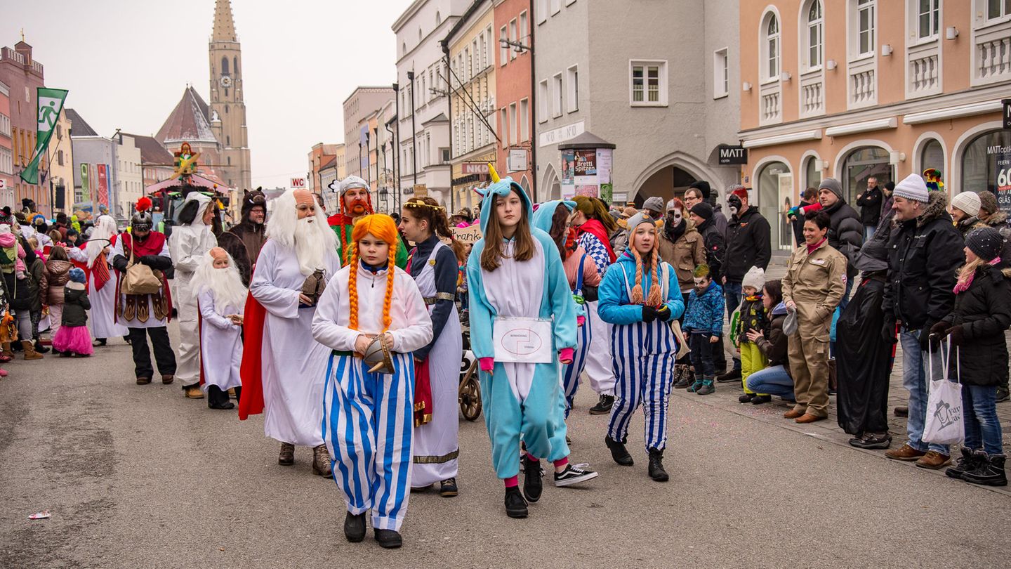 Faschingsumzug  mit Wikingerverkleidung