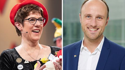 Annegret Kramp-Karrenbauer, CDU, und Sven Lehmann, Grüne