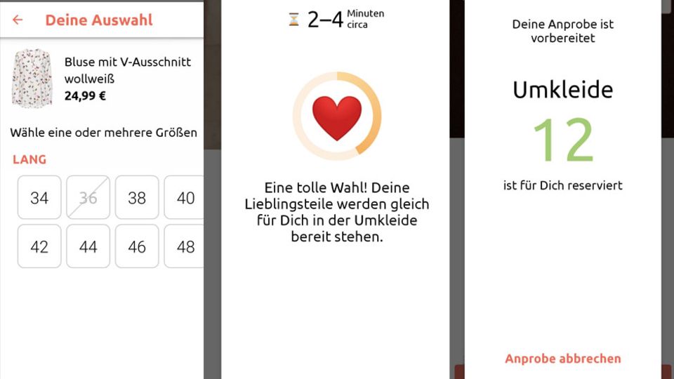 Ein Zauberschrank und keine Warteschlangen : QR-Code scannen, Größe auswählen und in die Umkleidekabine bestellen: Im neuen Bonprix-Store läuft alles über eine App QR-Code scannen, Größe auswählen und in die Umkleidekabine bestellen: Im neuen Bonprix-Store läuft alles über eine App