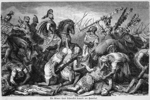 Der Stich soll Hannibal auf dem Schlachtfeld von Cannae zeigen