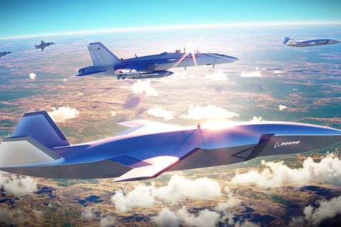 In der Zukunft soll ein Kampfjet von einem Schwarm autonom fliegender Wingmen begleitet werden-.