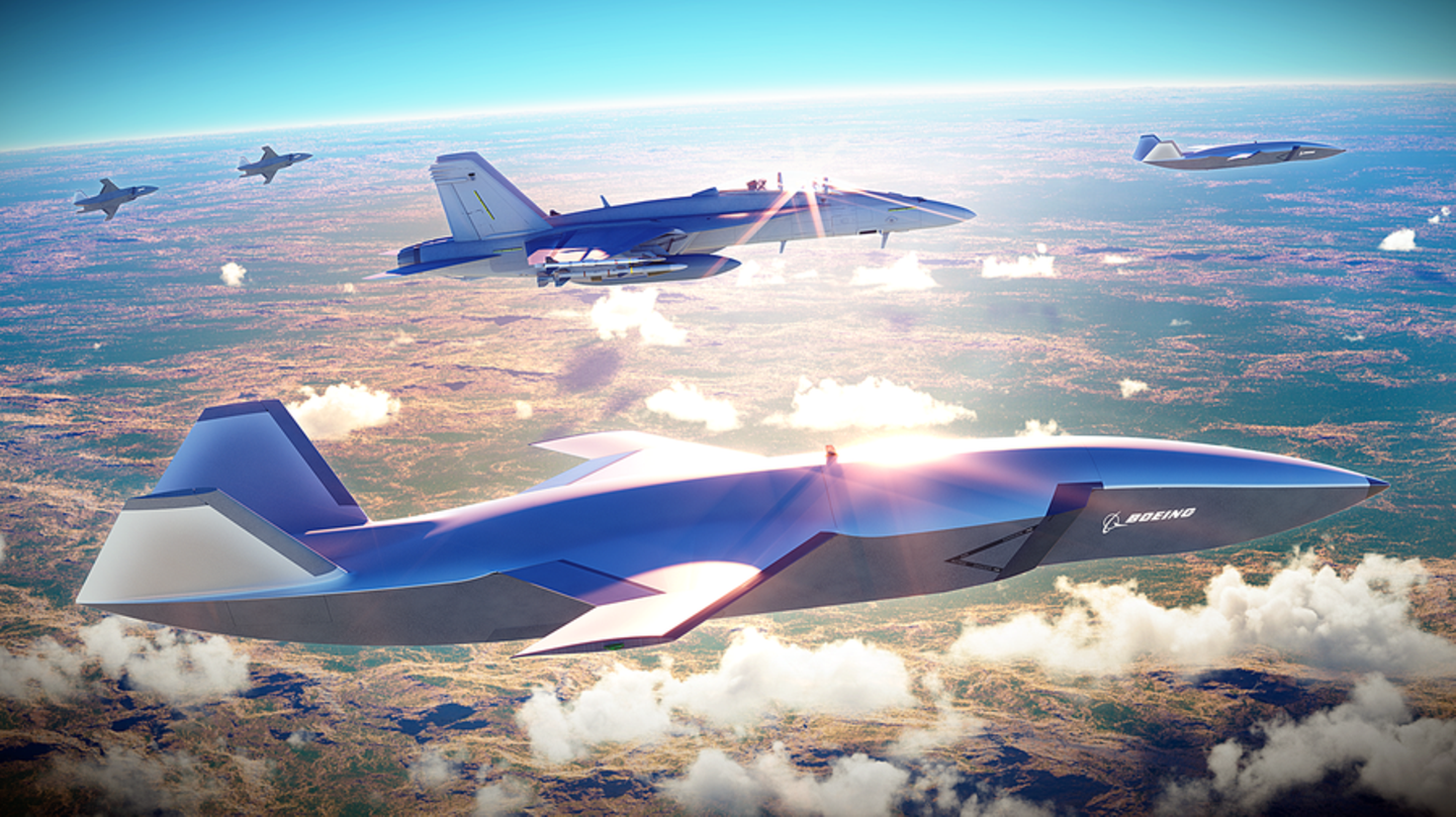 In der Zukunft soll ein Kampfjet von einem Schwarm autonom fliegender Wingmen begleitet werden-.