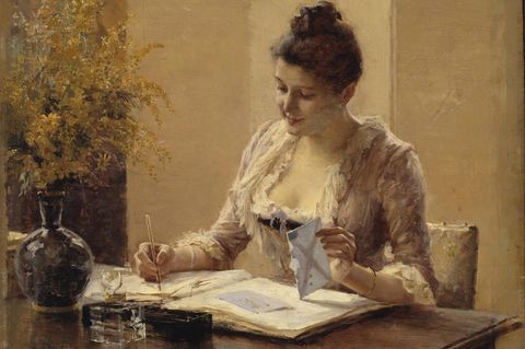 Als sie diesen Brief schrieb und versiegelte, konnte sie nicht ahnen, dass man heute ihre DNA auswerten kann. Das Foto zeigt ein Werk des finnischen Malers Albert Edelfelt.