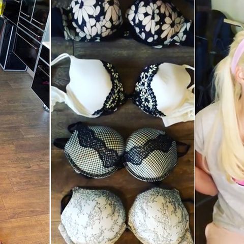 Daniela Katzenberger sortiert BH´s aus