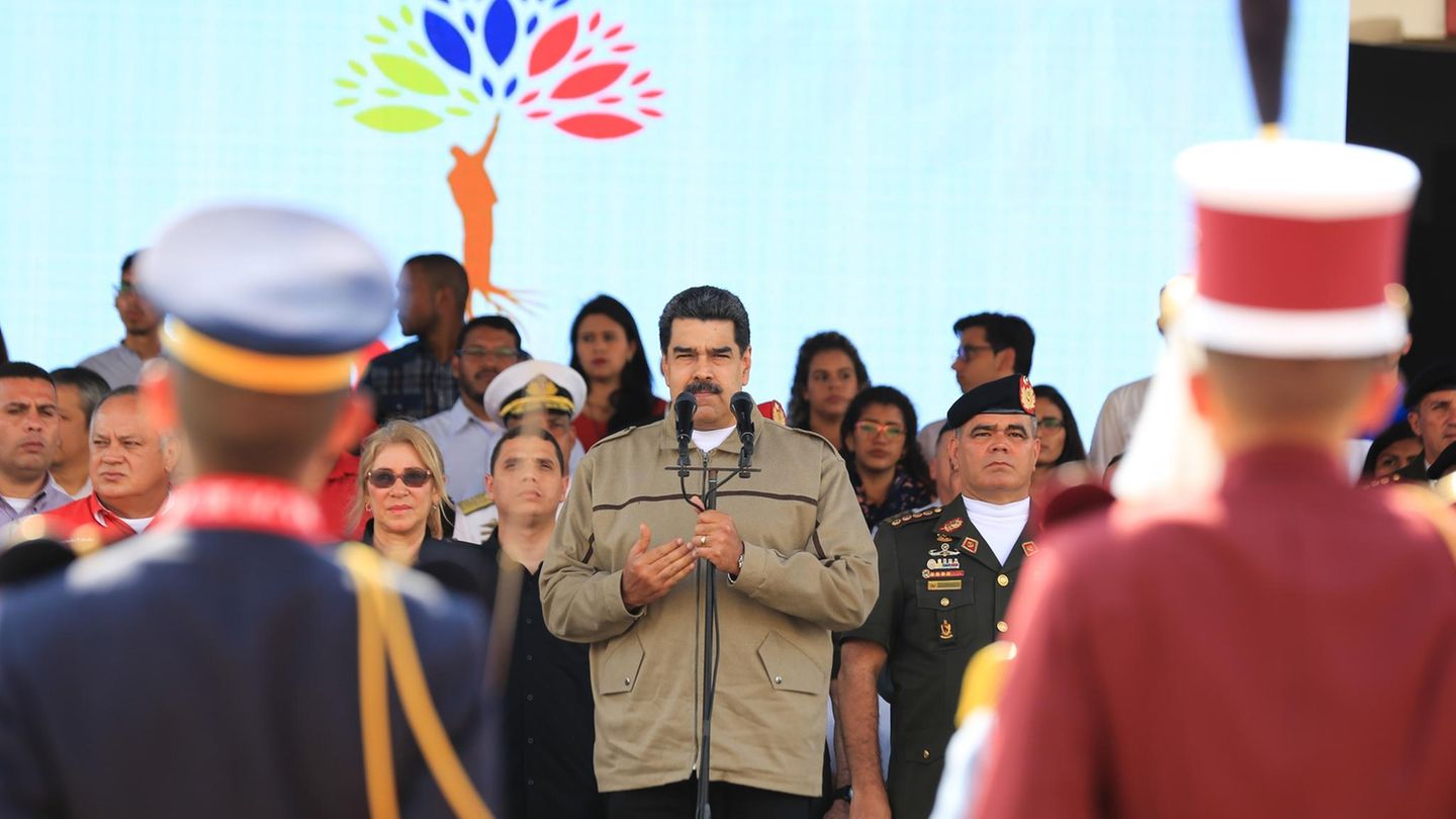 Dieses Foto des präsidialen Pressebüros zeigt Venezuelas Präsident Nicolas Maduro bei einer Ansprache