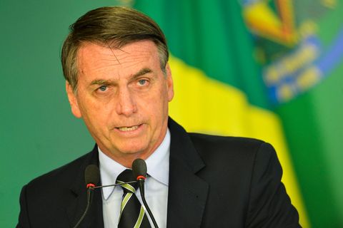 Jair Bolsonaro auf einer Pressekonferenz
