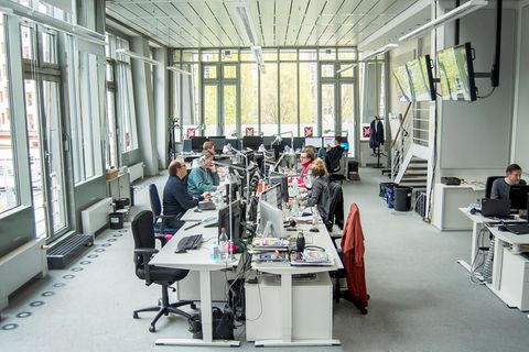 Blick in den Newsroom beim stern