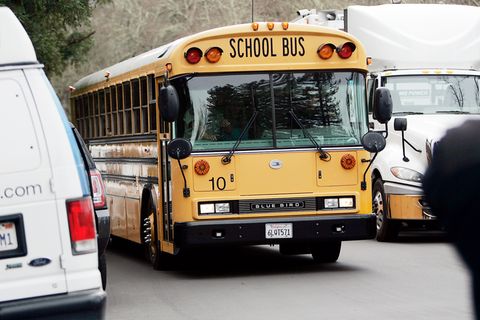 Ein typischer gelber US-amerikanischer Schubus