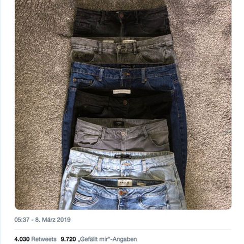 Jeans Einkauf Kleidergrößen