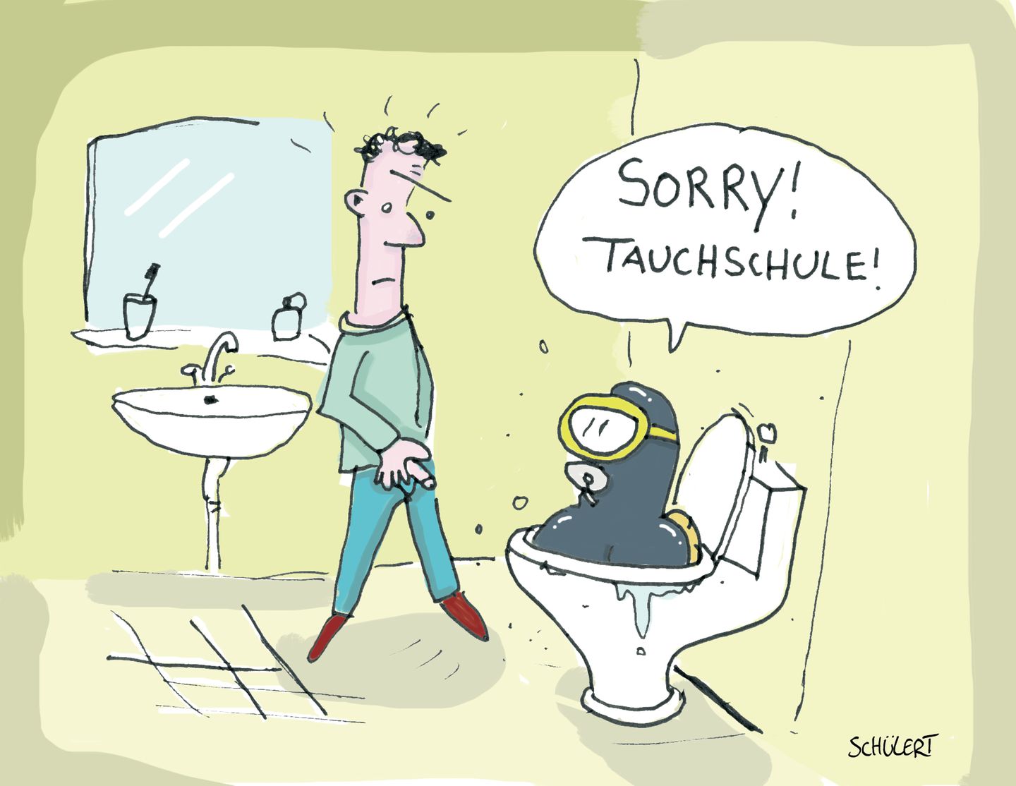 Cartoons von Tobias Schülert: Klimawandel - So schlecht geht es Frau Holle