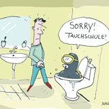 Cartoons von Tobias Schülert: Klimawandel - So schlecht geht es Frau Holle