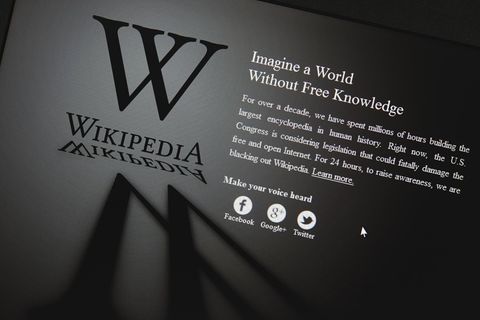 Die Startseite von Wikipedia ist abgeschaltet
