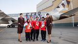Das Heck eines Dreamliners von Etihad Airways ziert die Abbildung von vier besonderen Athleten aus den Vereinigten Arabischen Emiraten. Denn Mitte März 2019 werden die Special Olympics World Games in Abu Dhabi veranstaltet: 7500 Athleten aus 190 Ländern werden erwartet.