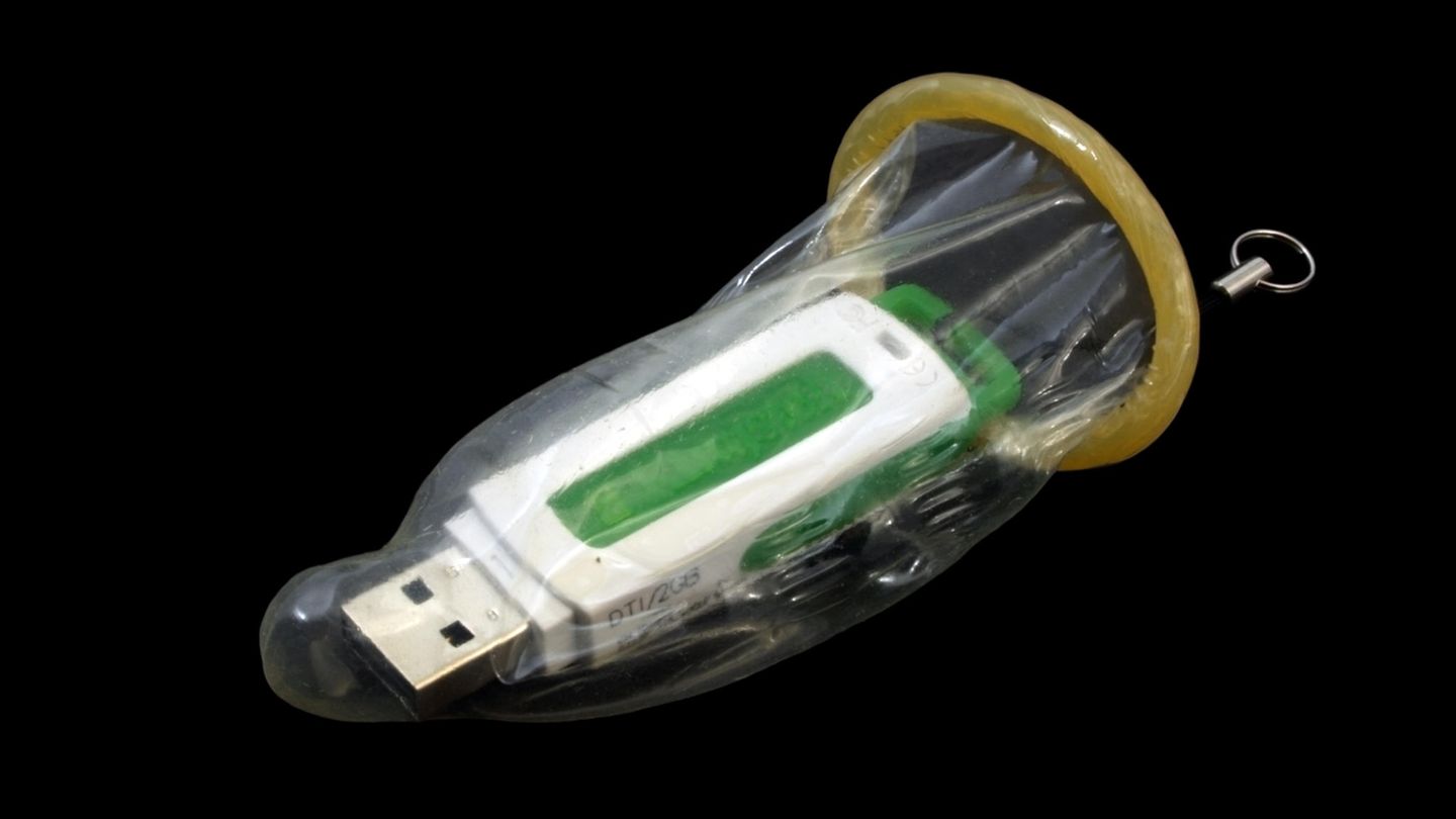 Für einen Datenstick ist ein USB-Kondom leider nicht geeignet.