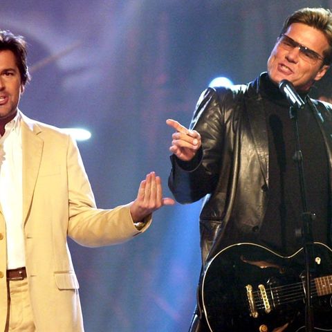 Da standen sie noch gemeinsam auf der Bühne: Thomas Anders und Dieter Bohlen 2002 bei einem Modern-Talking-Konzert in Kiel