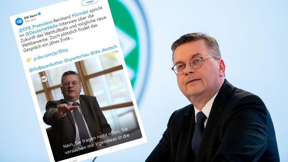 DFB-Präsident Reinhard Grindel bricht Interview ab