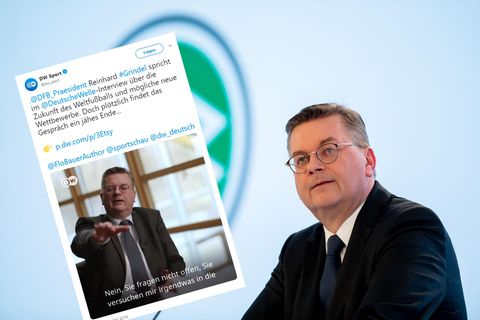 DFB-Präsident Reinhard Grindel bricht Interview ab