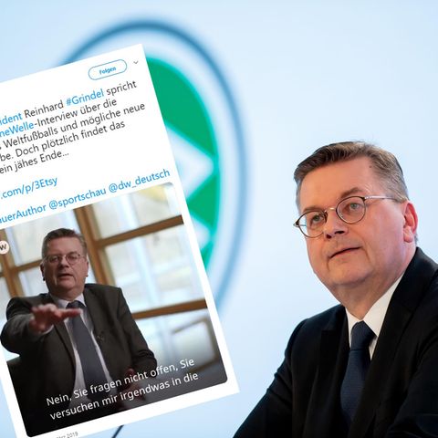 DFB-Präsident Reinhard Grindel bricht Interview ab