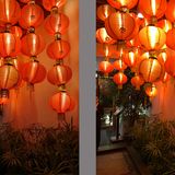 Vergleichsbilder von orangen Lampions