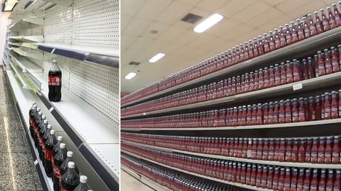 Supermarkt in Venezuela: Augenzeugenvideo zeigt fast nur Ketchup und Cola in den Regalen